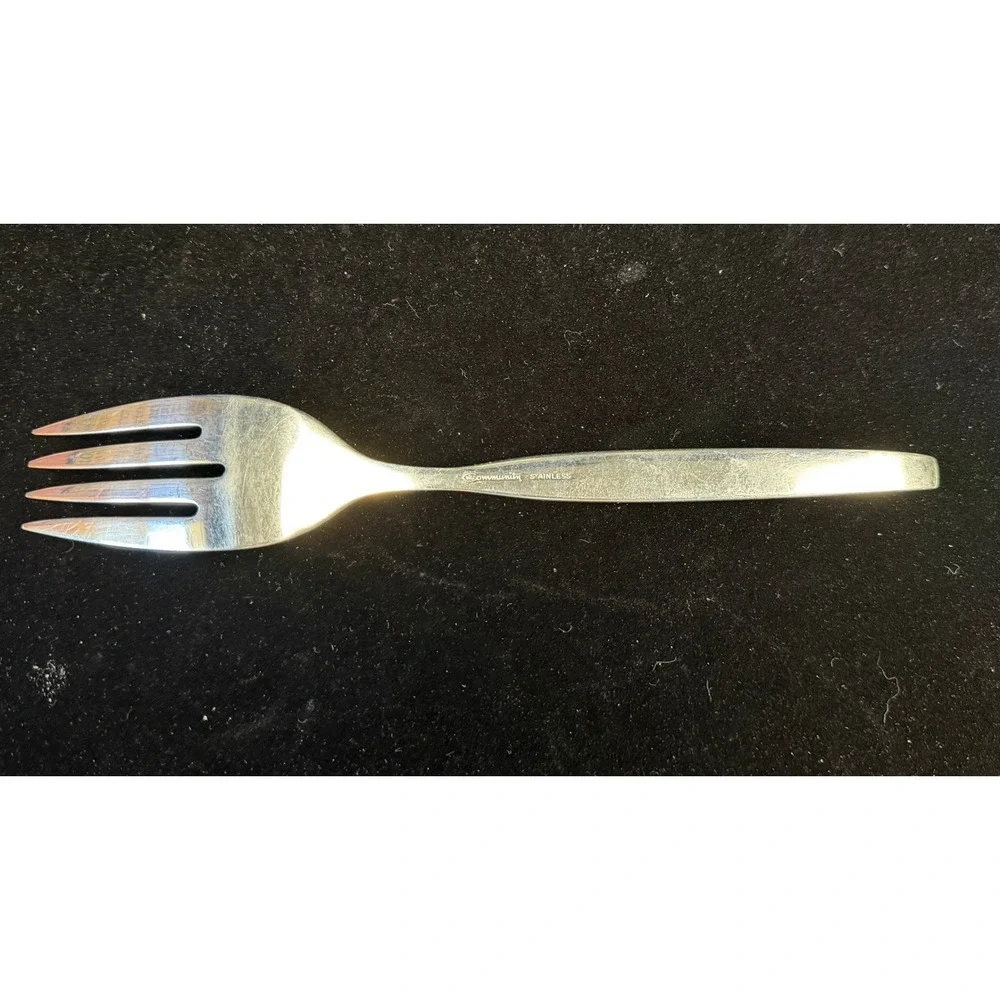 Oneida Community Stainless Frost Fire Serving Fork Flatware Brushed Satin Finish